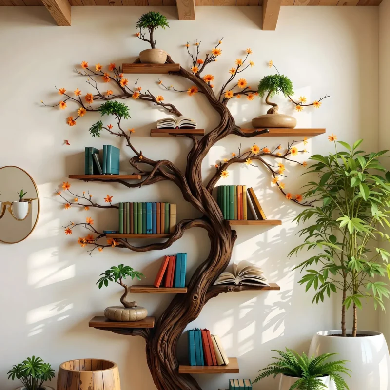 Book Tree Shelf – Creative Wooden Bookshelf Organizer, Stylish Home Gift