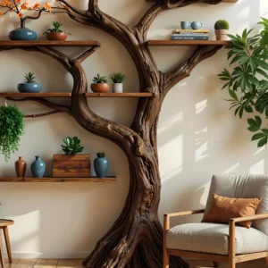 Book Tree Shelf – Solid Wood Decorative Bookshelf, Unique Gift for Relatives