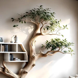 Tree-Shaped Bookcase – Wooden Wall Mounted Bookshelf for Home & Office Decor