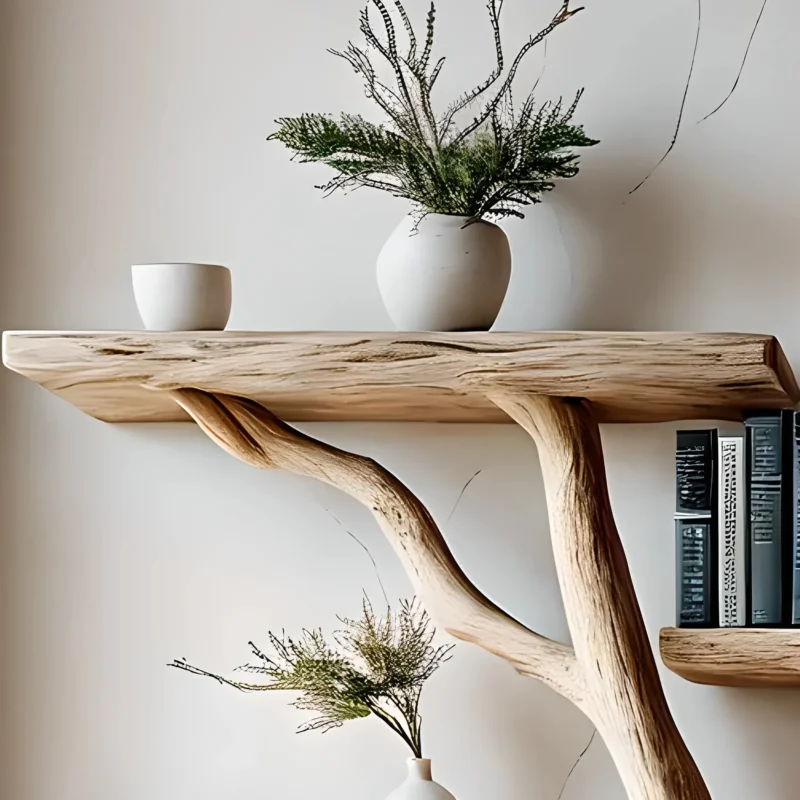 Pine Branch Bookshelf – Wooden Children’s Bookcase, Rustic Decorative Library Shelf - Image 4