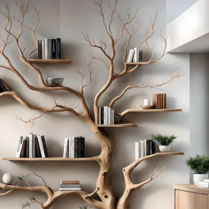 Wooden Tree Bookshelf – Handmade Children’s Room Decorative Shelf, Unique Gift Idea
