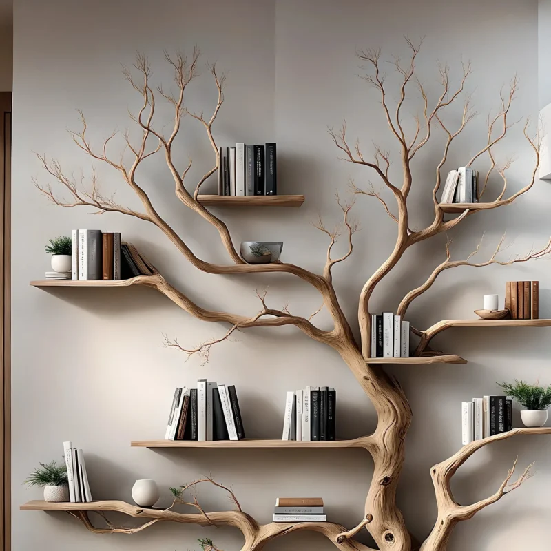 Wooden Tree Bookshelf – Handmade Children’s Room Decorative Shelf, Unique Gift Idea - Image 2