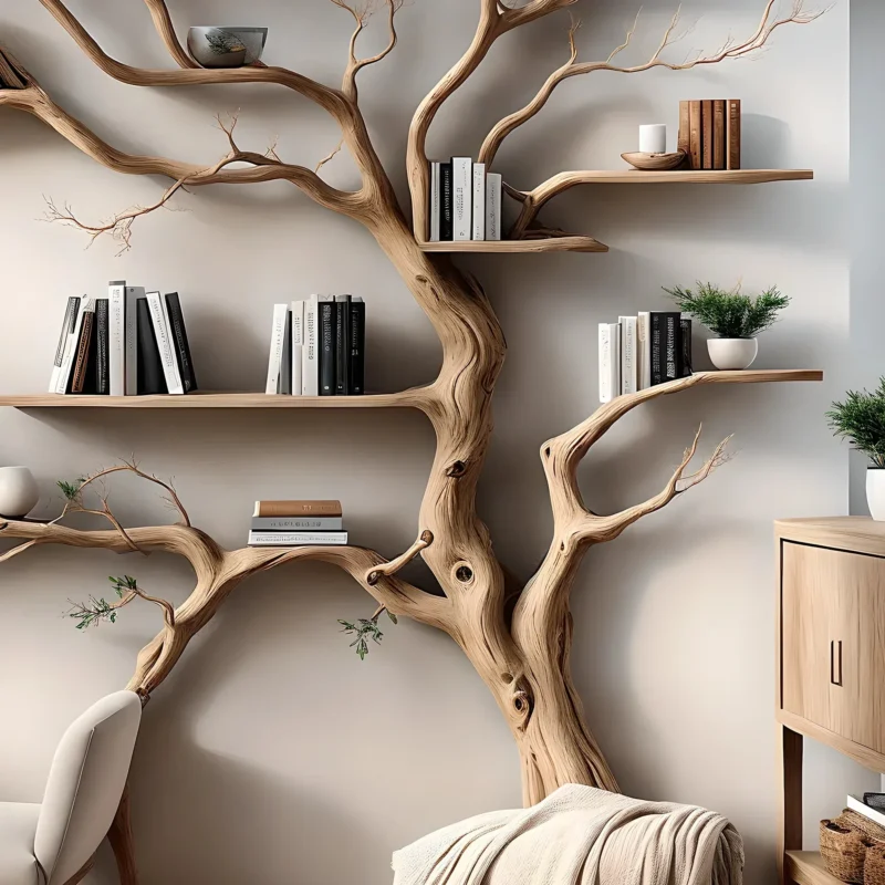 Wooden Tree Bookshelf – Handmade Children’s Room Decorative Shelf, Unique Gift Idea - Image 3